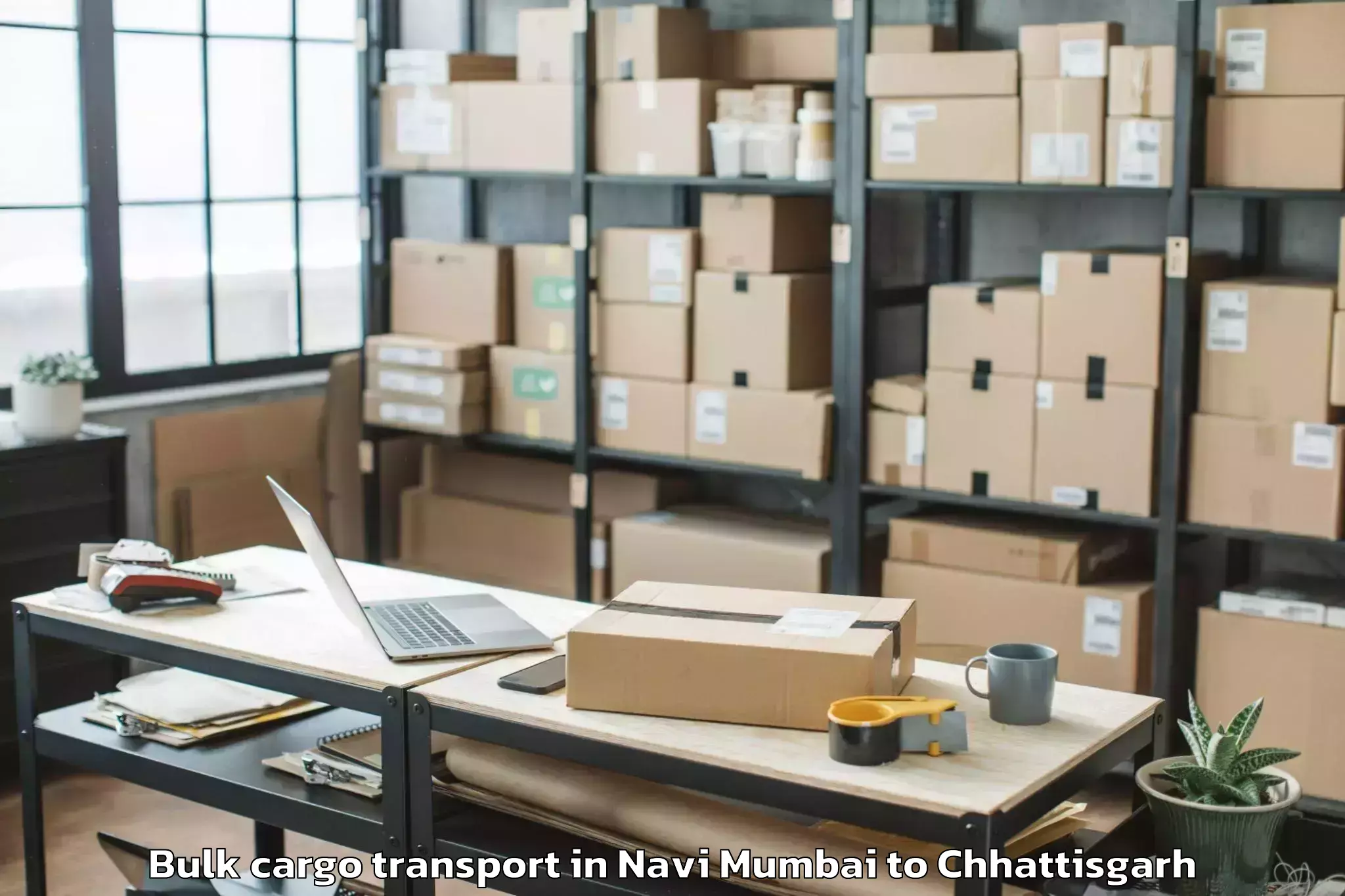 Book Navi Mumbai to Khairagarh Bulk Cargo Transport